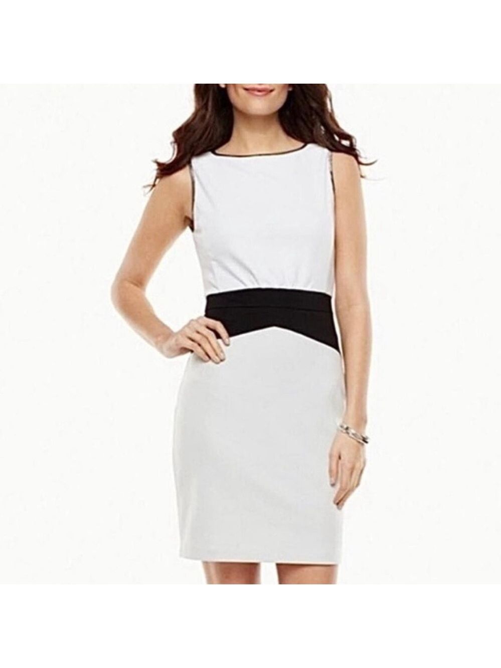 NWT Jennifer Lopez Colorblock Mixed Media Sheath Dress Size 16 Women’s
